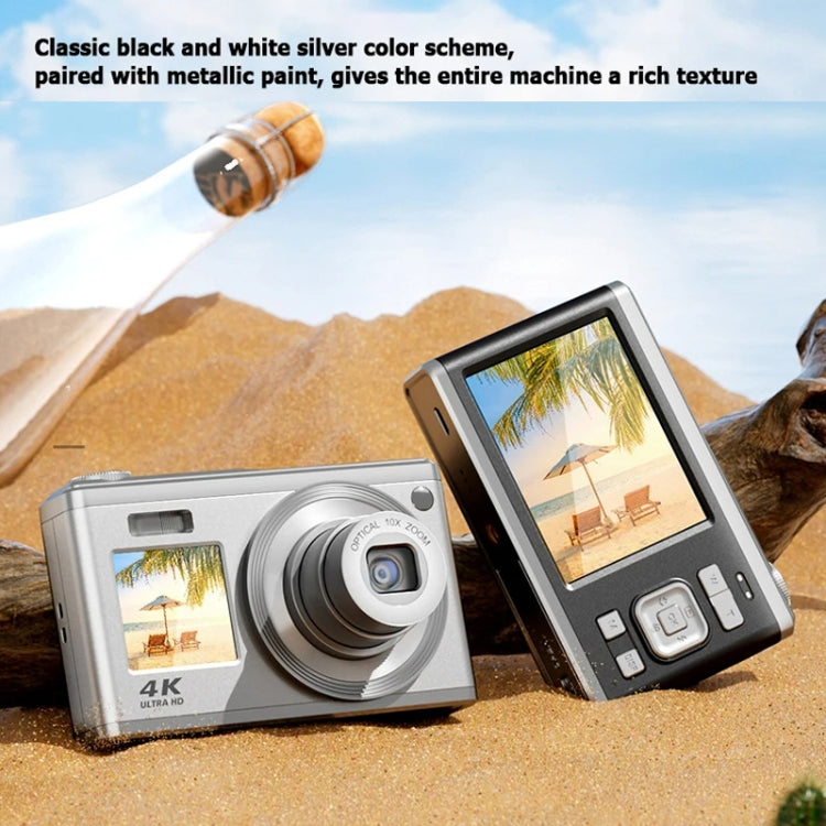 4K HD Optical Zoom Digital Camera 60MP Dual Screen Selfie Camera, No Memory, Black, White, Silver 4K HD Optical Zoom Digital Camera 60MP Dual Screen Selfie Camera, No Memory, Black, White, Silver